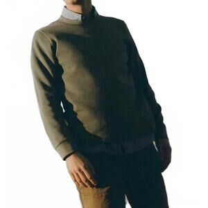 NEW TAYLOR STITCH organic cotton waffle crew sweater in deep sea